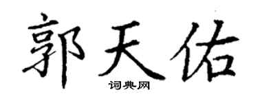 丁谦郭天佑楷书个性签名怎么写