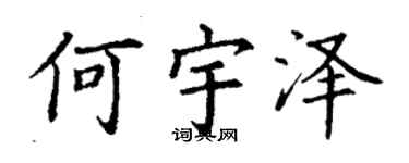 丁谦何宇泽楷书个性签名怎么写
