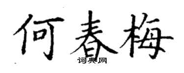丁谦何春梅楷书个性签名怎么写