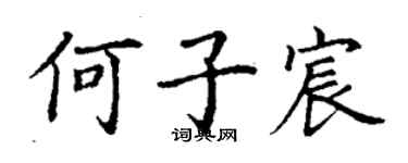 丁谦何子宸楷书个性签名怎么写