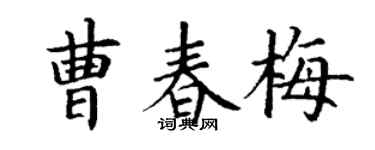 丁谦曹春梅楷书个性签名怎么写