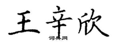 丁谦王辛欣楷书个性签名怎么写
