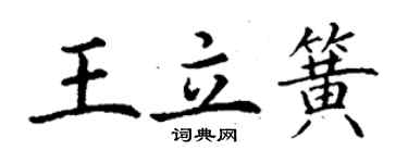 丁谦王立簧楷书个性签名怎么写