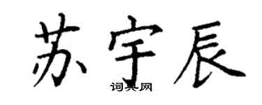 丁谦苏宇辰楷书个性签名怎么写