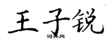 丁谦王子锐楷书个性签名怎么写