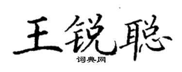 丁谦王锐聪楷书个性签名怎么写