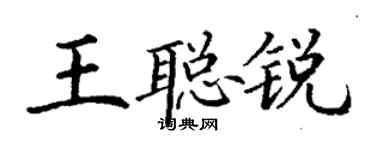 丁谦王聪锐楷书个性签名怎么写