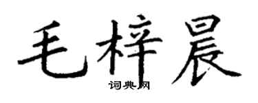 丁谦毛梓晨楷书个性签名怎么写