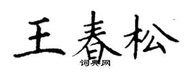 丁谦王春松楷书个性签名怎么写