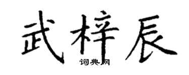 丁谦武梓辰楷书个性签名怎么写