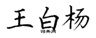 丁谦王白杨楷书个性签名怎么写