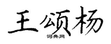 丁谦王颂杨楷书个性签名怎么写
