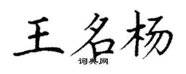 丁谦王名杨楷书个性签名怎么写