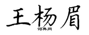 丁谦王杨眉楷书个性签名怎么写