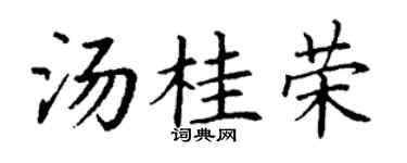 丁谦汤桂荣楷书个性签名怎么写