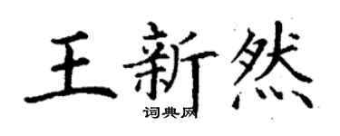 丁谦王新然楷书个性签名怎么写