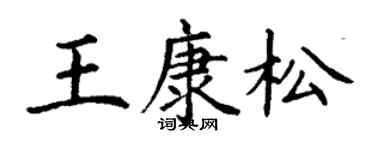 丁谦王康松楷书个性签名怎么写