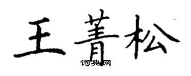 丁谦王菁松楷书个性签名怎么写