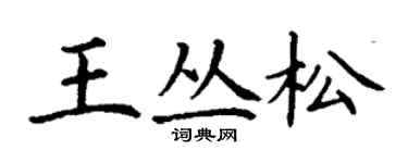 丁谦王丛松楷书个性签名怎么写