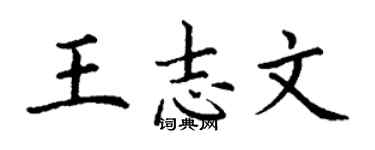 丁谦王志文楷书个性签名怎么写