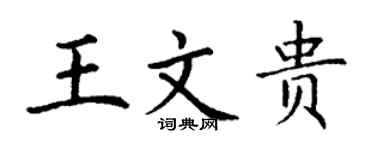 丁谦王文贵楷书个性签名怎么写