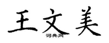 丁谦王文美楷书个性签名怎么写