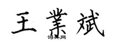 何伯昌王业斌楷书个性签名怎么写