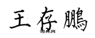 何伯昌王存鹏楷书个性签名怎么写