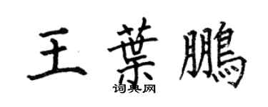 何伯昌王叶鹏楷书个性签名怎么写