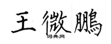 何伯昌王微鹏楷书个性签名怎么写