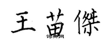 何伯昌王苗杰楷书个性签名怎么写