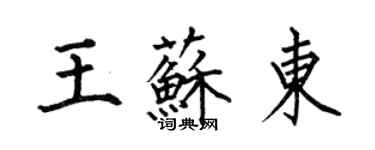 何伯昌王苏东楷书个性签名怎么写