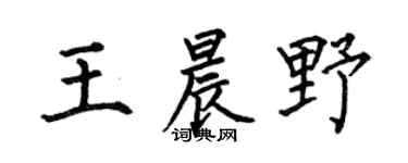 何伯昌王晨野楷书个性签名怎么写