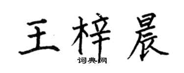 何伯昌王梓晨楷书个性签名怎么写