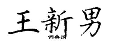 丁谦王新男楷书个性签名怎么写