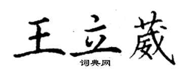 丁谦王立葳楷书个性签名怎么写