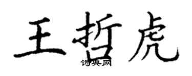 丁谦王哲虎楷书个性签名怎么写