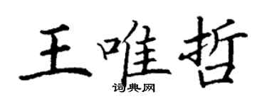 丁谦王唯哲楷书个性签名怎么写