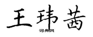 丁谦王玮茜楷书个性签名怎么写