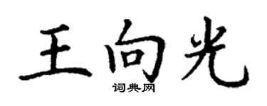 丁谦王向光楷书个性签名怎么写