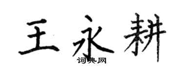 何伯昌王永耕楷书个性签名怎么写