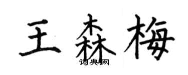 何伯昌王森梅楷书个性签名怎么写