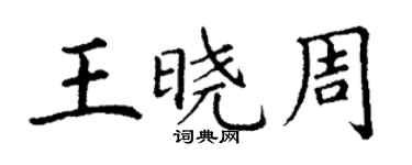 丁谦王晓周楷书个性签名怎么写
