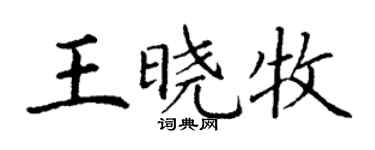 丁谦王晓牧楷书个性签名怎么写