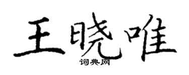 丁谦王晓唯楷书个性签名怎么写