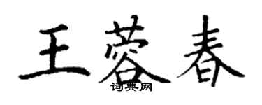丁谦王蓉春楷书个性签名怎么写