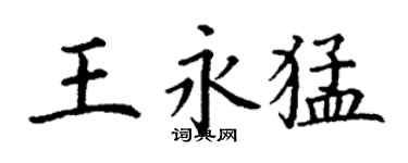 丁谦王永猛楷书个性签名怎么写