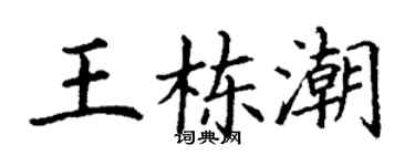 丁谦王栋潮楷书个性签名怎么写