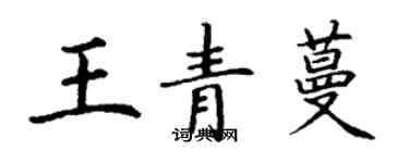 丁谦王青蔓楷书个性签名怎么写