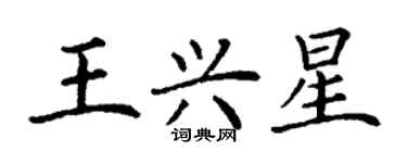 丁谦王兴星楷书个性签名怎么写